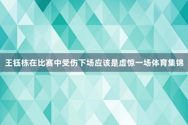 王钰栋在比赛中受伤下场应该是虚惊一场体育集锦