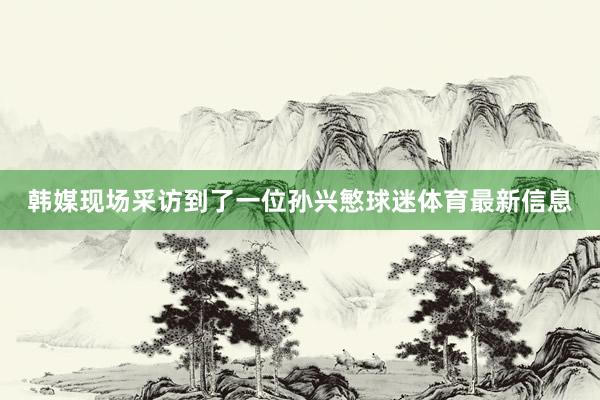 韩媒现场采访到了一位孙兴慜球迷体育最新信息