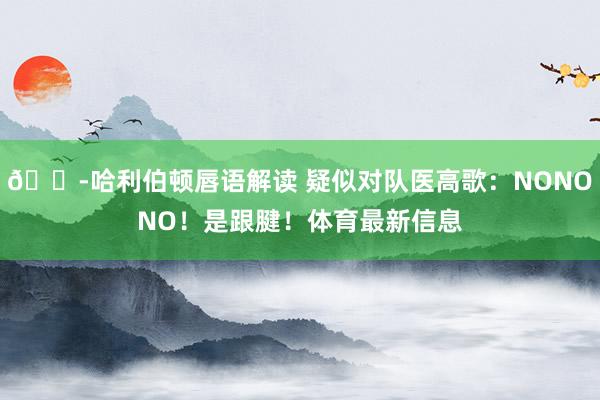 😭哈利伯顿唇语解读 疑似对队医高歌：NONONO！是跟腱！体育最新信息