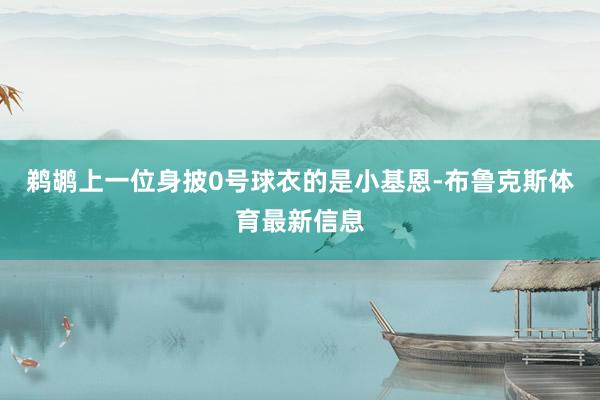 鹈鹕上一位身披0号球衣的是小基恩-布鲁克斯体育最新信息