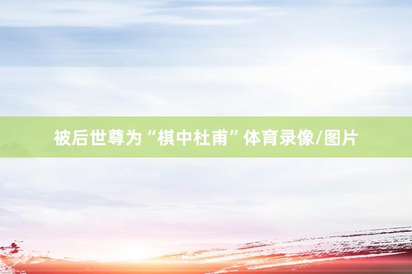 被后世尊为“棋中杜甫”体育录像/图片