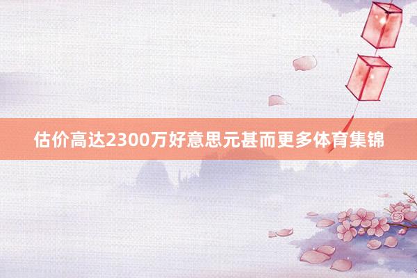 估价高达2300万好意思元甚而更多体育集锦