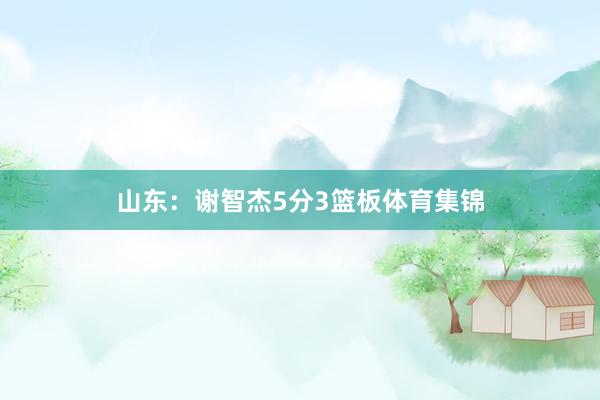 山东：谢智杰5分3篮板体育集锦
