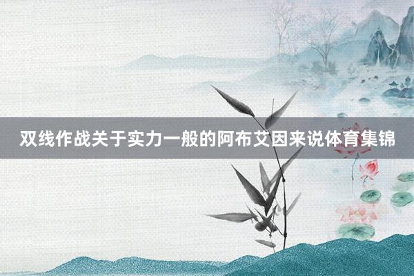 双线作战关于实力一般的阿布艾因来说体育集锦