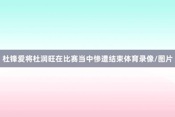 杜锋爱将杜润旺在比赛当中惨遭结束体育录像/图片
