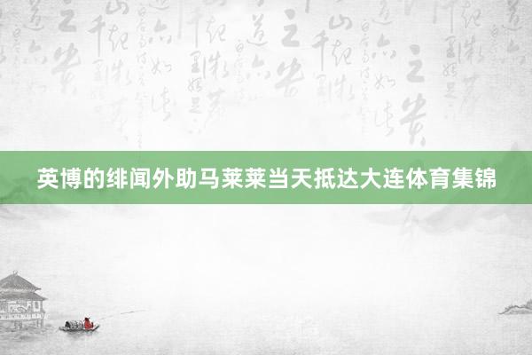 英博的绯闻外助马莱莱当天抵达大连体育集锦