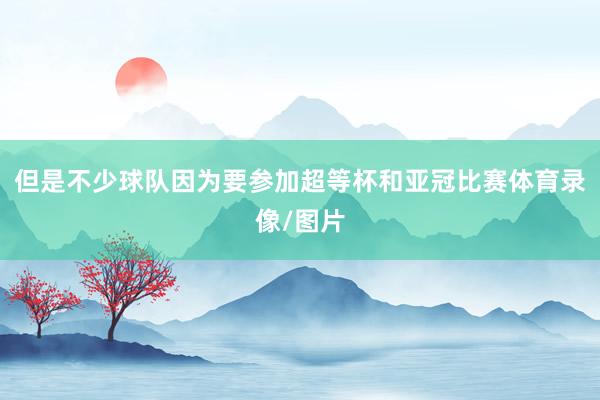 但是不少球队因为要参加超等杯和亚冠比赛体育录像/图片