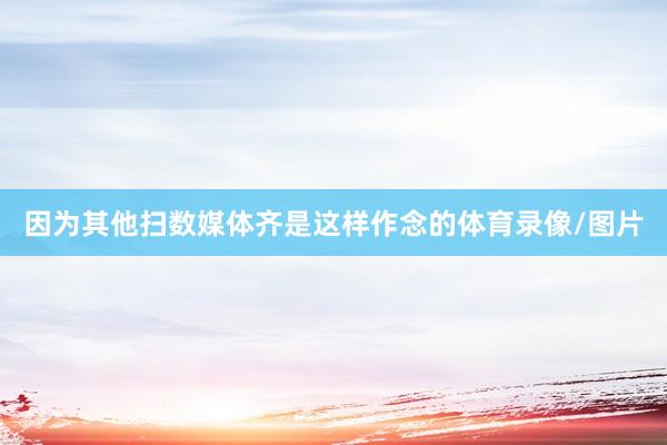 因为其他扫数媒体齐是这样作念的体育录像/图片