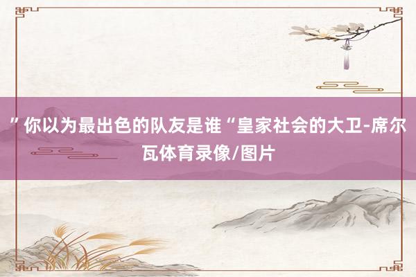 ”你以为最出色的队友是谁“皇家社会的大卫-席尔瓦体育录像/图片