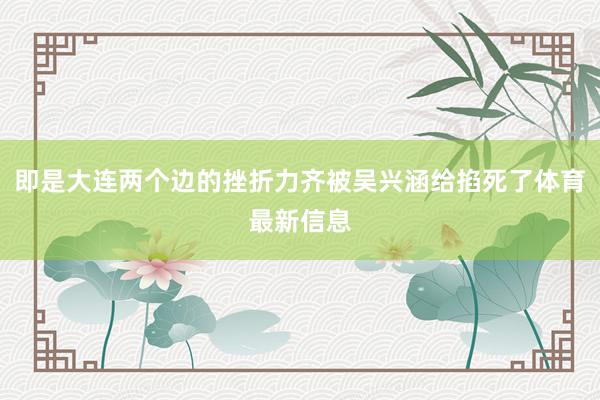即是大连两个边的挫折力齐被吴兴涵给掐死了体育最新信息