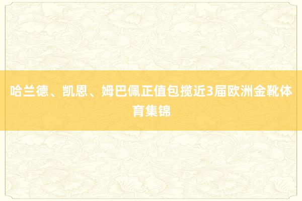 哈兰德、凯恩、姆巴佩正值包揽近3届欧洲金靴体育集锦